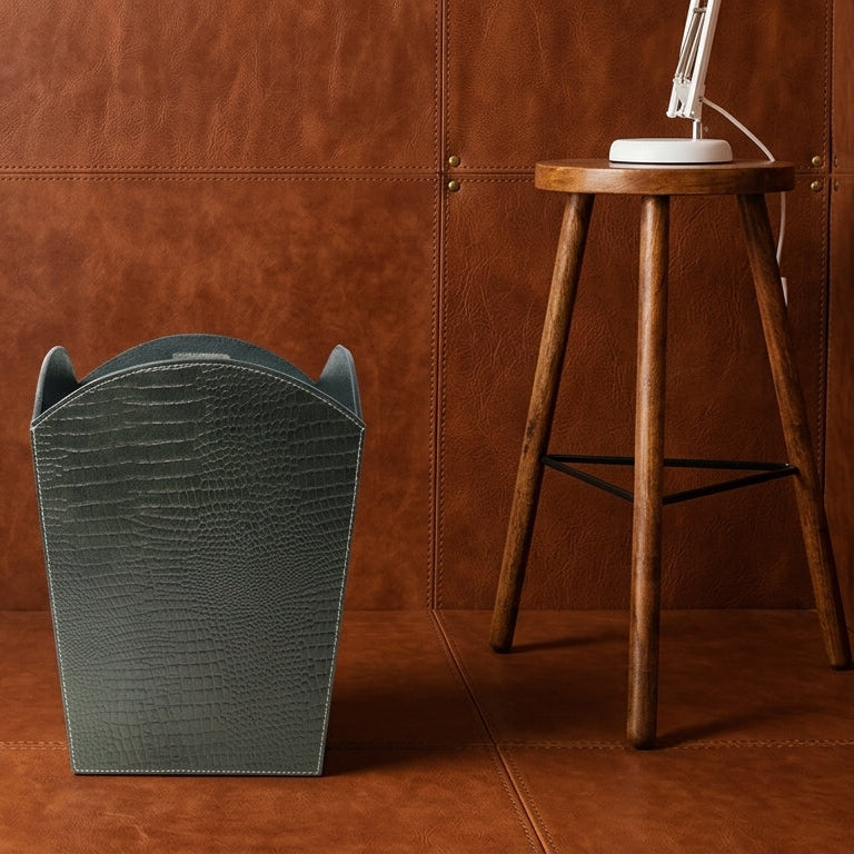 Premium Leather Dustbin for Office Use Stylish & Functional Waste Solution Art: LD-02