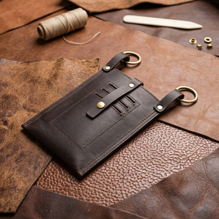 Premium Genuine Leather Mobile Pouch Sleek, Durable & Stylish Phone Holder. LA-1426