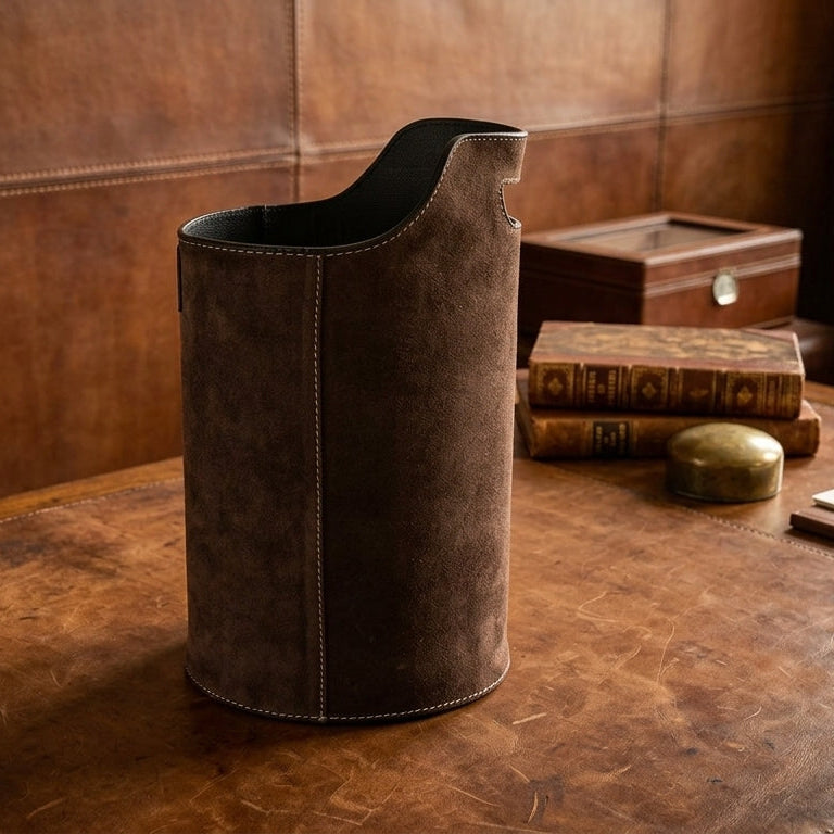 New pure leather dustbin for office use, Art: LD-01