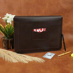 Premium Genuine Leather iPad Sleeve with Magnetic Flap Closure & Soft Suede Lining