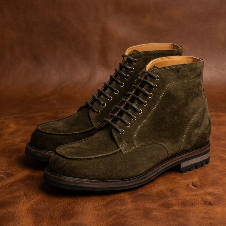 The Pike Khaki Suede Derby Boot Goodyear Welted