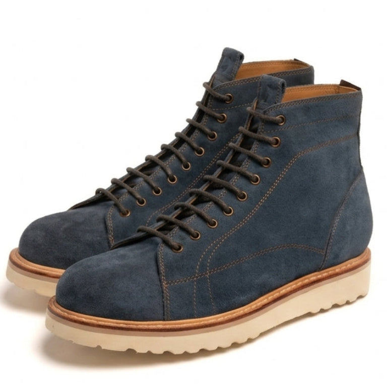 Heritage Blue Suede Monkey Boots Goodyear Welted