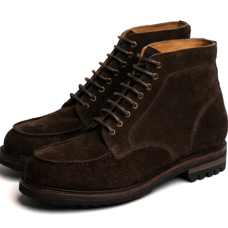 Pike Dark Brown Suede 8-Eyelet Goodyear Welted Boots