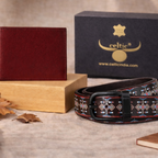 Leather Wallet & Printed Belt Combo Premium Gift Set for Men