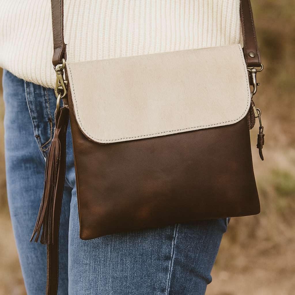 Celtic White And Tabaco Color Sling Bag