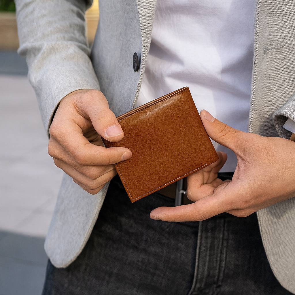 Men's Leather Wallet + Printed Belt Combo  Style & Function Pack