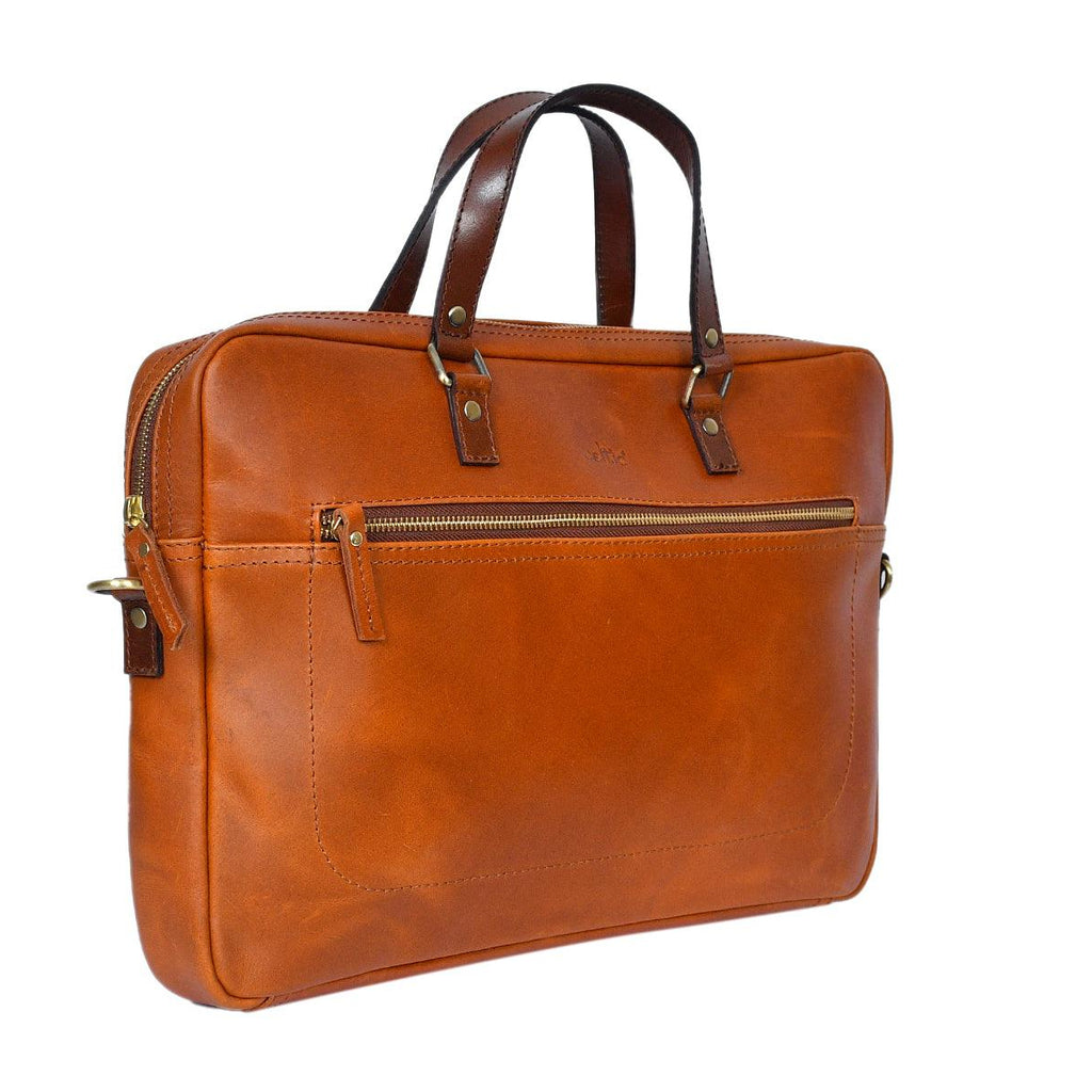 Premium Genuine Leather Business Messenger Laptop Bag