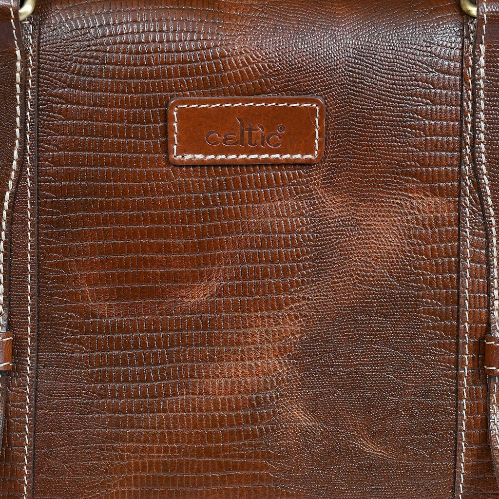 Premium Export-Quality Croc Texture Leather Travel Duffel with Detachable Strap & Zip Compartments
