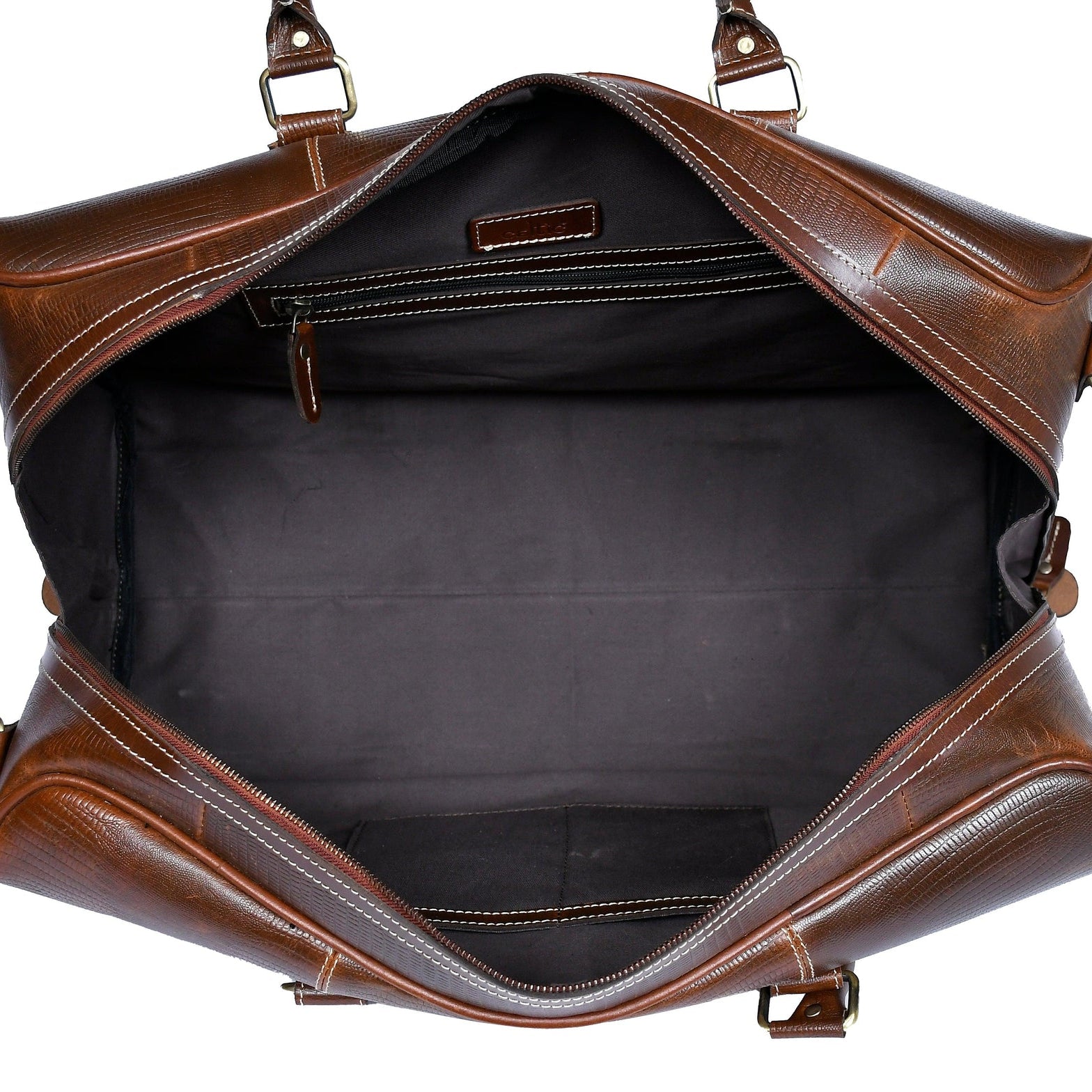 Premium Export-Quality Croc Texture Leather Travel Duffel with Detachable Strap & Zip Compartments