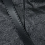 Premium Genuine Leather Black Shoulde tote  Bag with Minimal Silhouette and Zip Closure
