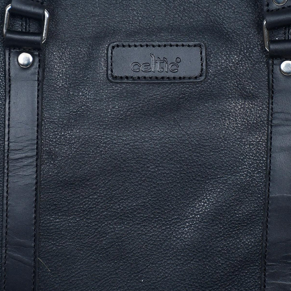Premium Full-Grain Leather Laptop & Work Bag with Detachable Shoulder Strap