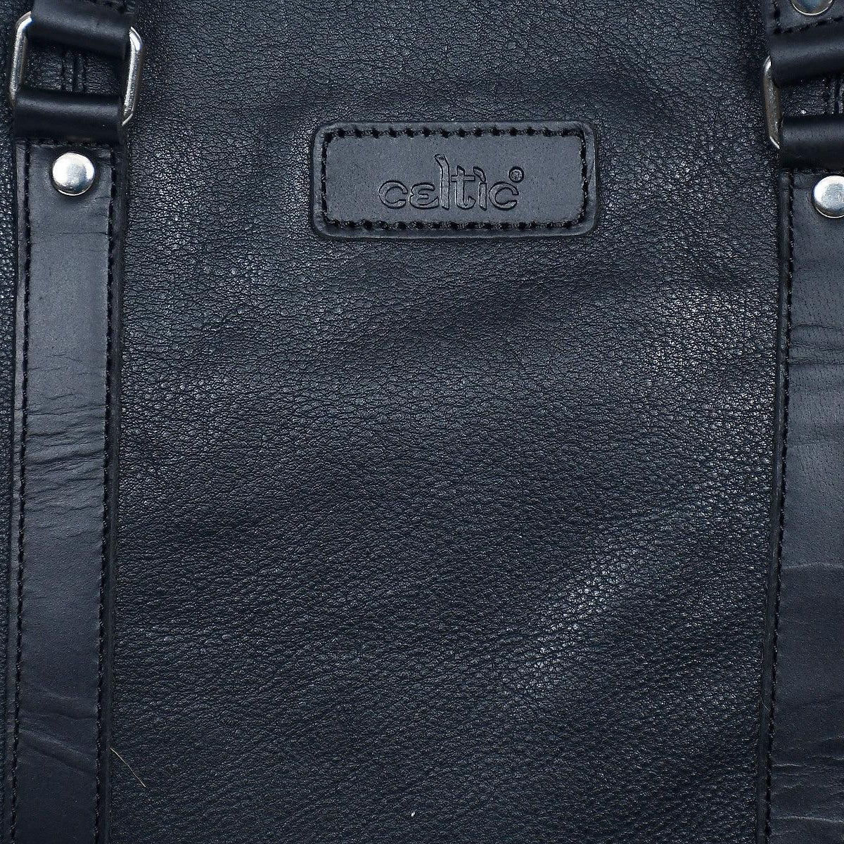 Premium Full-Grain Leather Laptop & Work Bag with Detachable Shoulder Strap