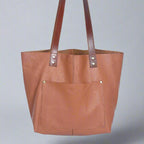 Premium Genuine Leather Minimalist Everyday Tote Bag
