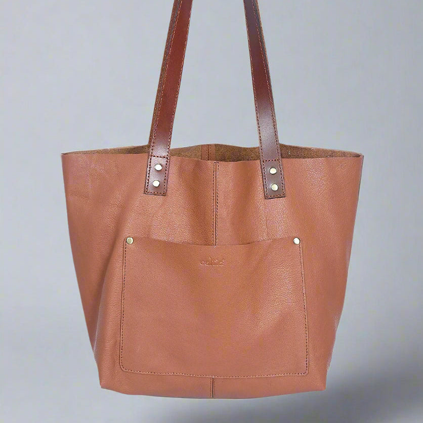 Premium Genuine Leather Minimalist Everyday Tote Bag
