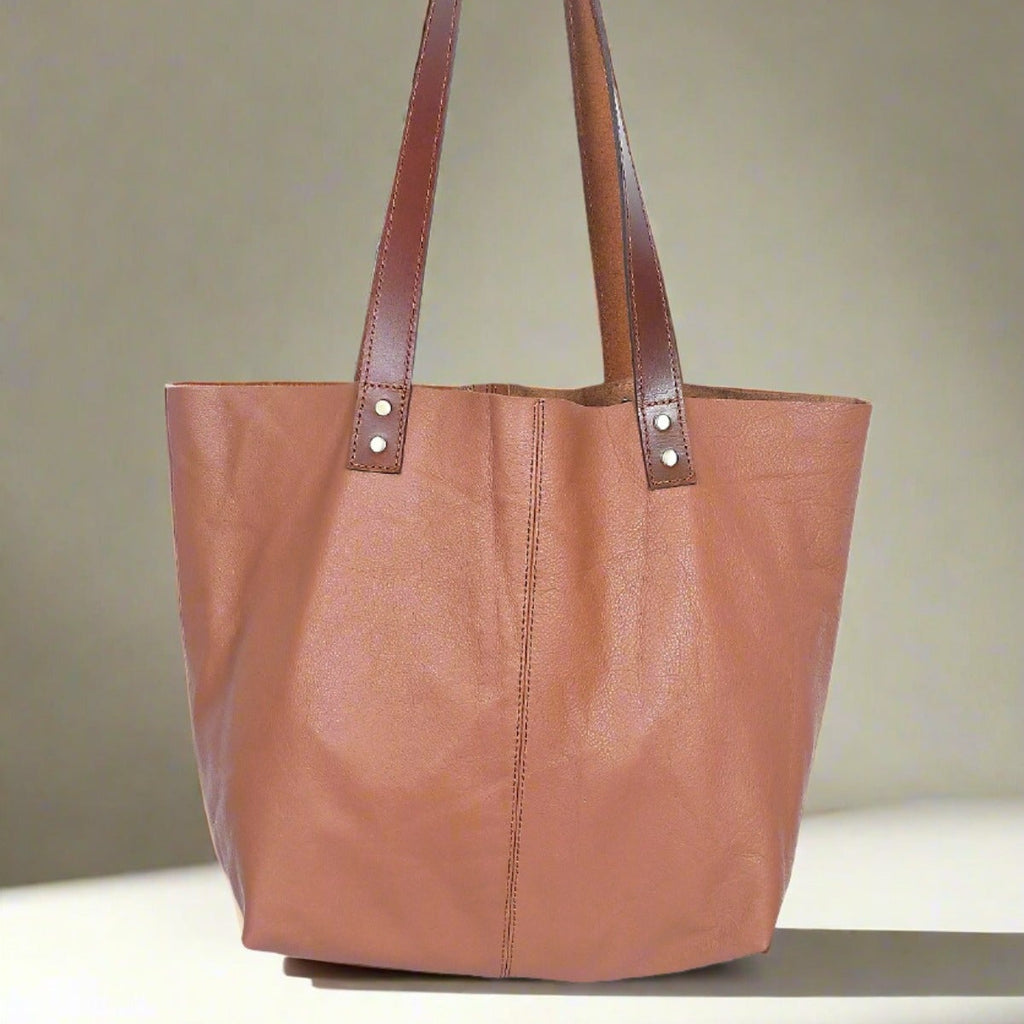 Premium Genuine Leather Minimalist Everyday Tote Bag