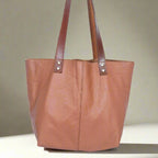 Premium Genuine Leather Minimalist Everyday Tote Bag