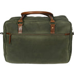 Olive Green Canvas Duffle Bag with Leather Trim Travel, Gym & Weekend Carry Bag