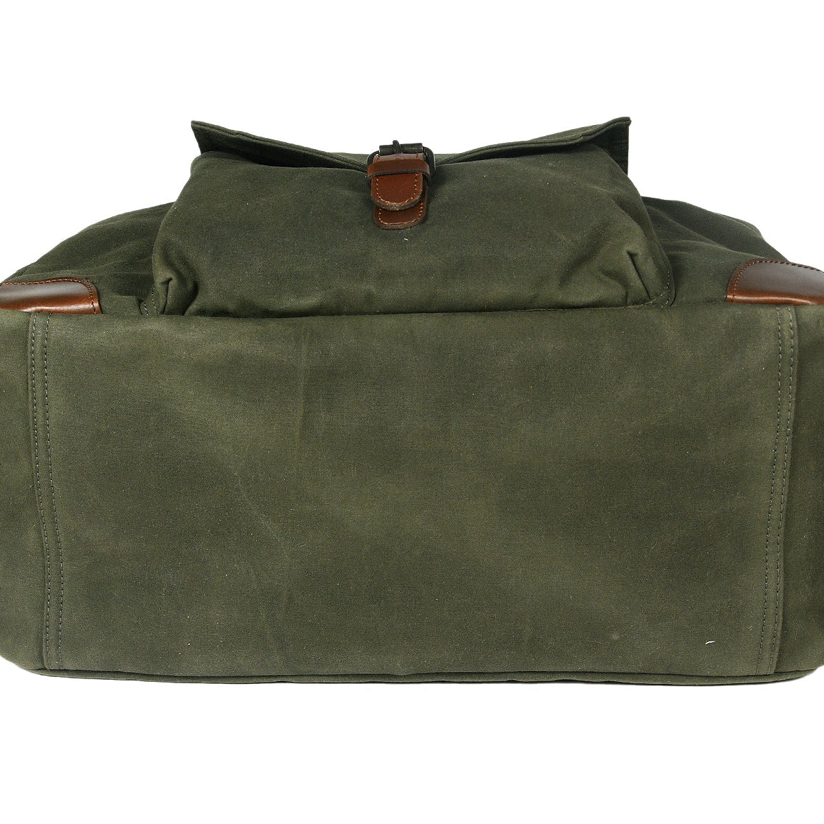 Olive Green Canvas Duffle Bag with Leather Trim Travel, Gym & Weekend Carry Bag