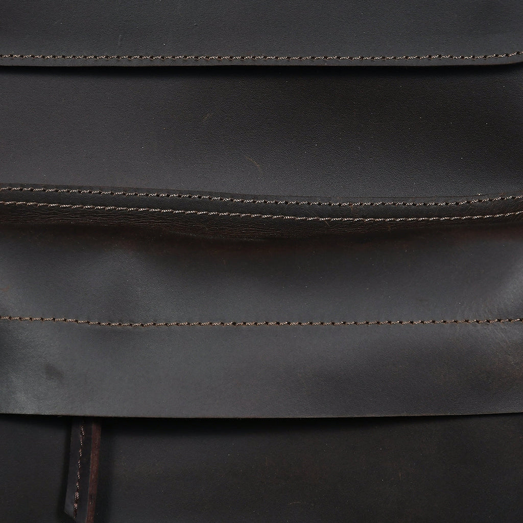 Full-Grain Leather Backpack with Structured Body and Spacious Main Compartment