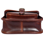 Slim Genuine Leather Crossbody  Sling Bag with Buckle Pocket & Multiple Compartments