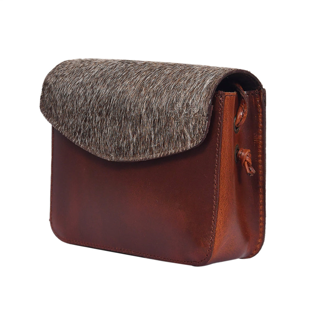 Premium Brown Leather Hairon Sling Bag – Lightweight Everyday Crossbody