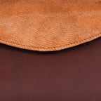 Brown Leather Crossbody Bag with Tan Hairon Flap