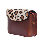 Leopard Print Hair-On Leather Crossbody Bag – Compact & Stylish Everyday Sling