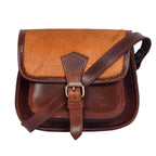 Slim Genuine Leather Crossbody  Sling Bag with Buckle Pocket & Multiple Compartments
