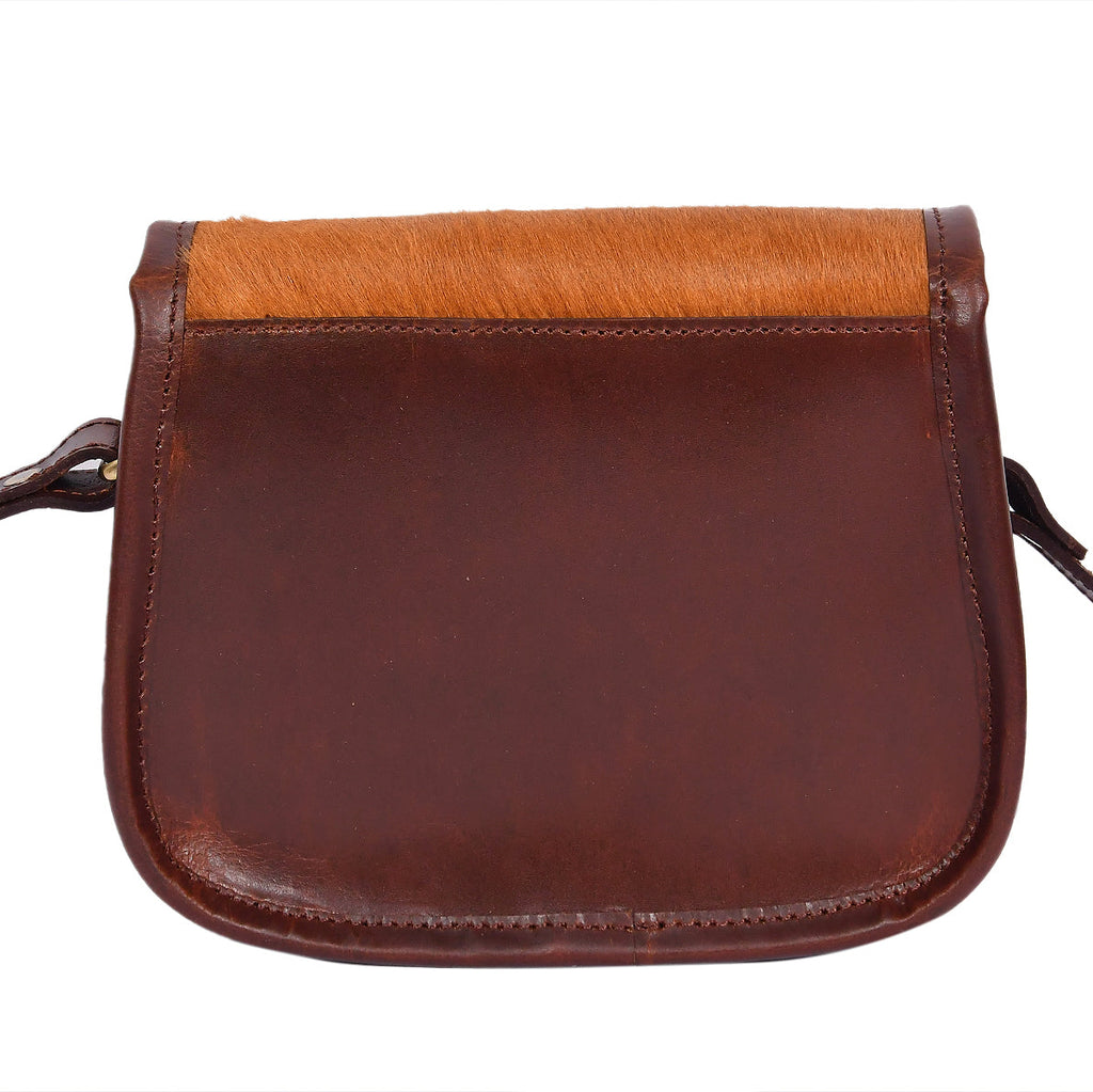 Slim Genuine Leather Crossbody  Sling Bag with Buckle Pocket & Multiple Compartments