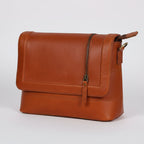 Premium Leather Crossbody Bag with Smooth Grain Texture & Organized Interior