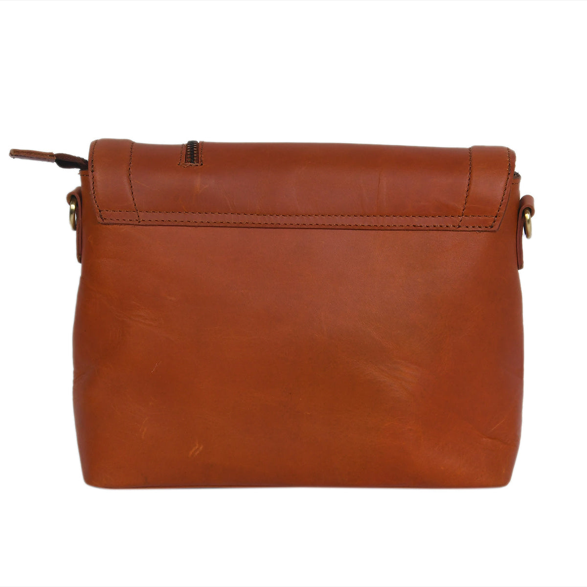 Premium Leather Crossbody Bag with Smooth Grain Texture & Organized Interior