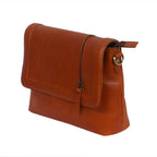 Premium Leather Crossbody Bag with Smooth Grain Texture & Organized Interior