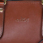 Premium Genuine Leather Structured Handbag with Multi-Compartment Zip Closure