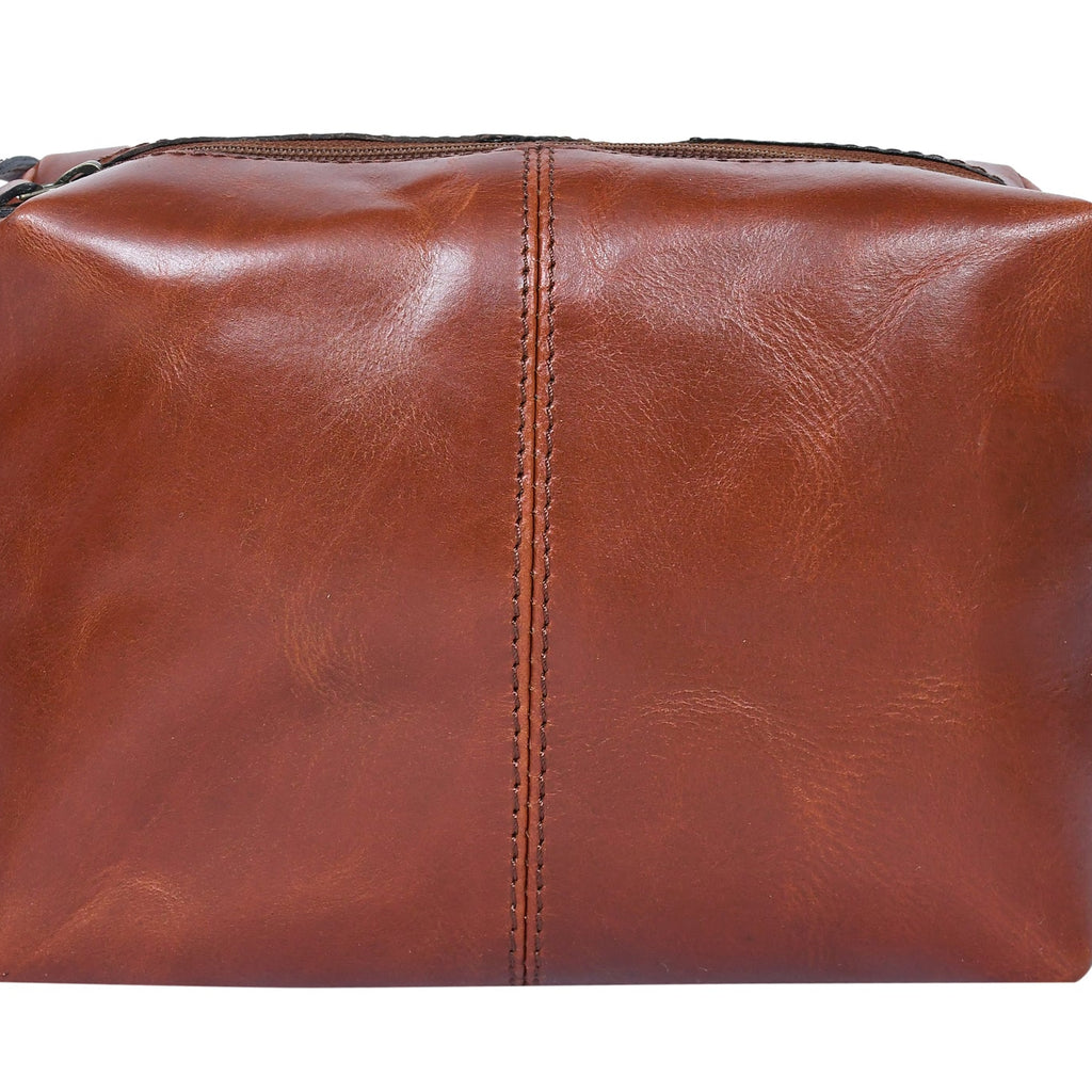 Premium Leather Crossbody bag with Top Zip Closure