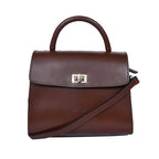 Premium Structured Leather Handbag with Top Handle & Crossbody Strap