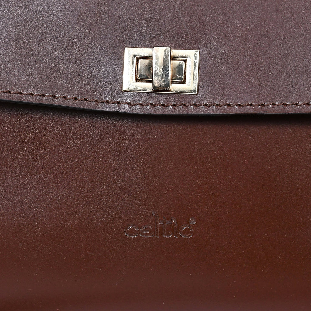 Premium Structured Leather Handbag with Top Handle & Crossbody Strap