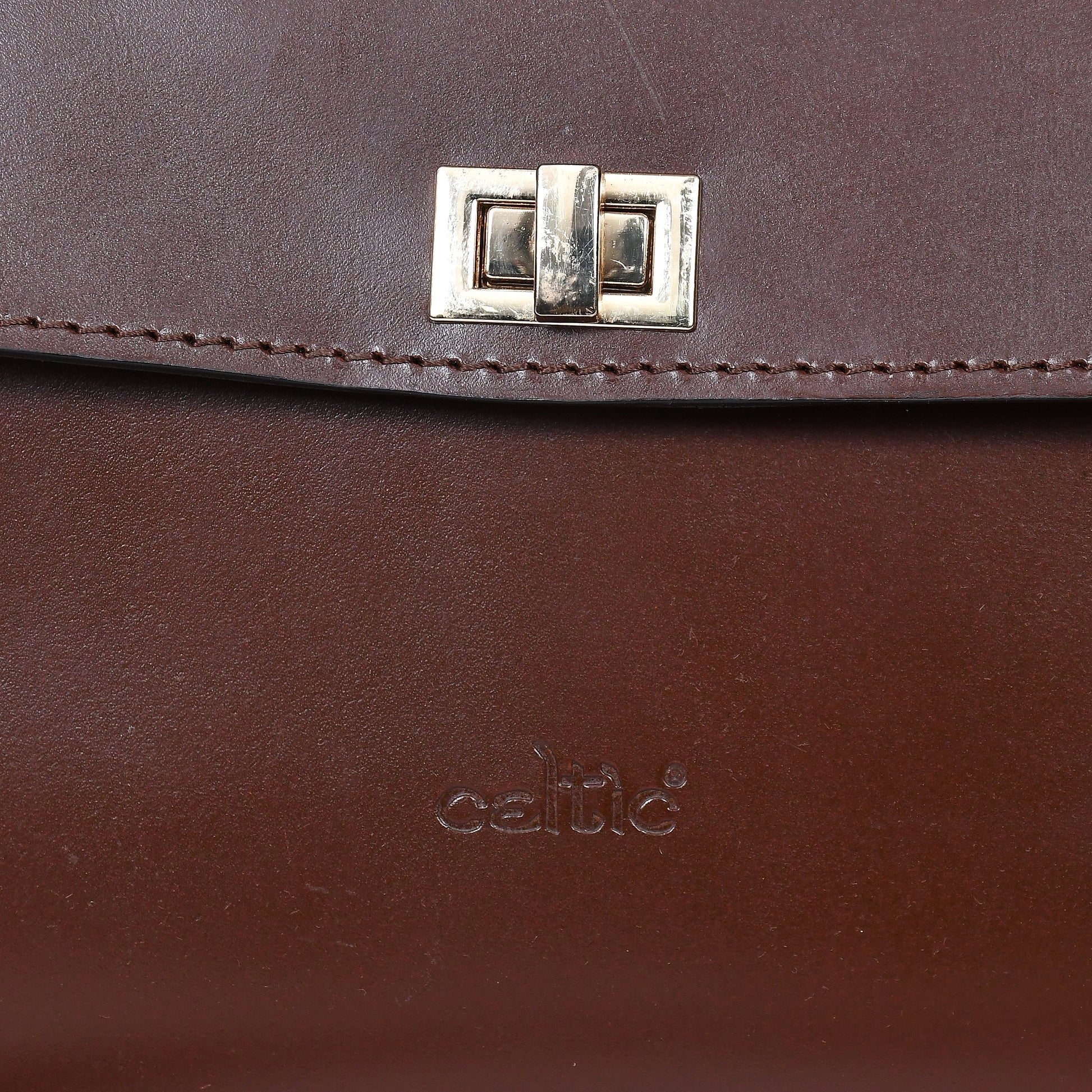 Premium Structured Leather Handbag with Top Handle & Crossbody Strap