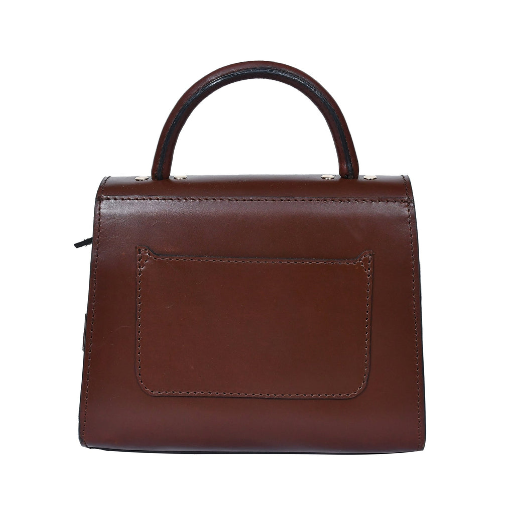 Premium Structured Leather Handbag with Top Handle & Crossbody Strap