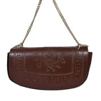 Premium Embossed Leather Chain Sling Bag | Handcrafted with Magnetic Closure