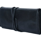 Premium Export Leather Travel Clutch| Multi Card Holder with Secure Wrap Strap