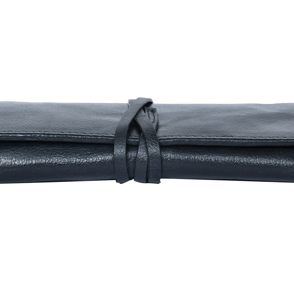 Premium Export Leather Travel Clutch| Multi Card Holder with Secure Wrap Strap
