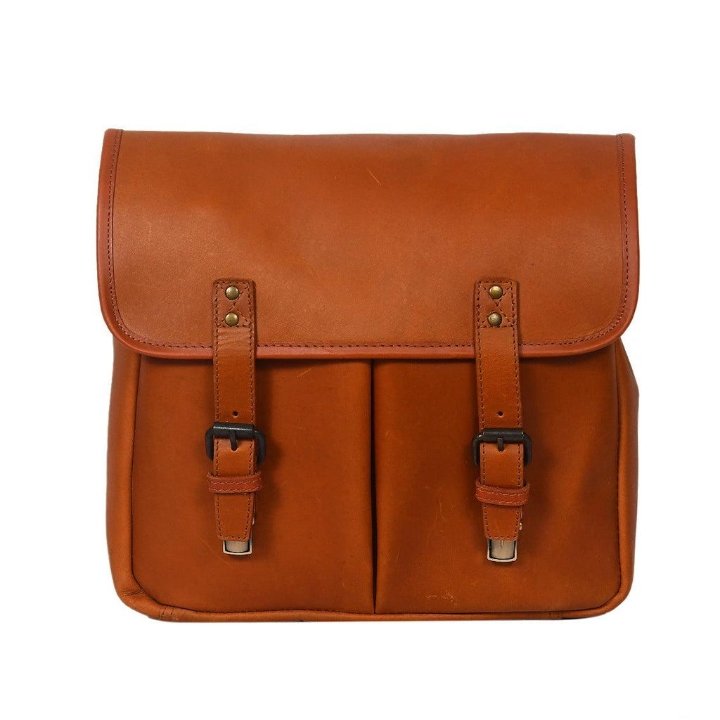 Premium Leather Camera Messenger Bag with Removable Compartments & Adjustable Strap