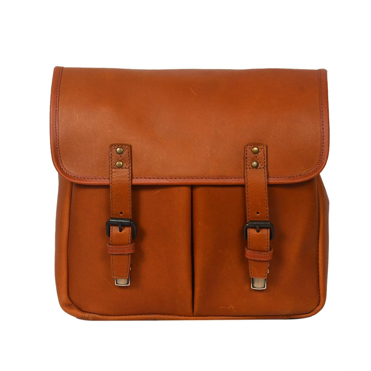 Premium Leather Camera Messenger Bag with Removable Compartments & Adjustable Strap