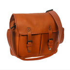 Premium Leather Camera Messenger Bag with Removable Compartments & Adjustable Strap
