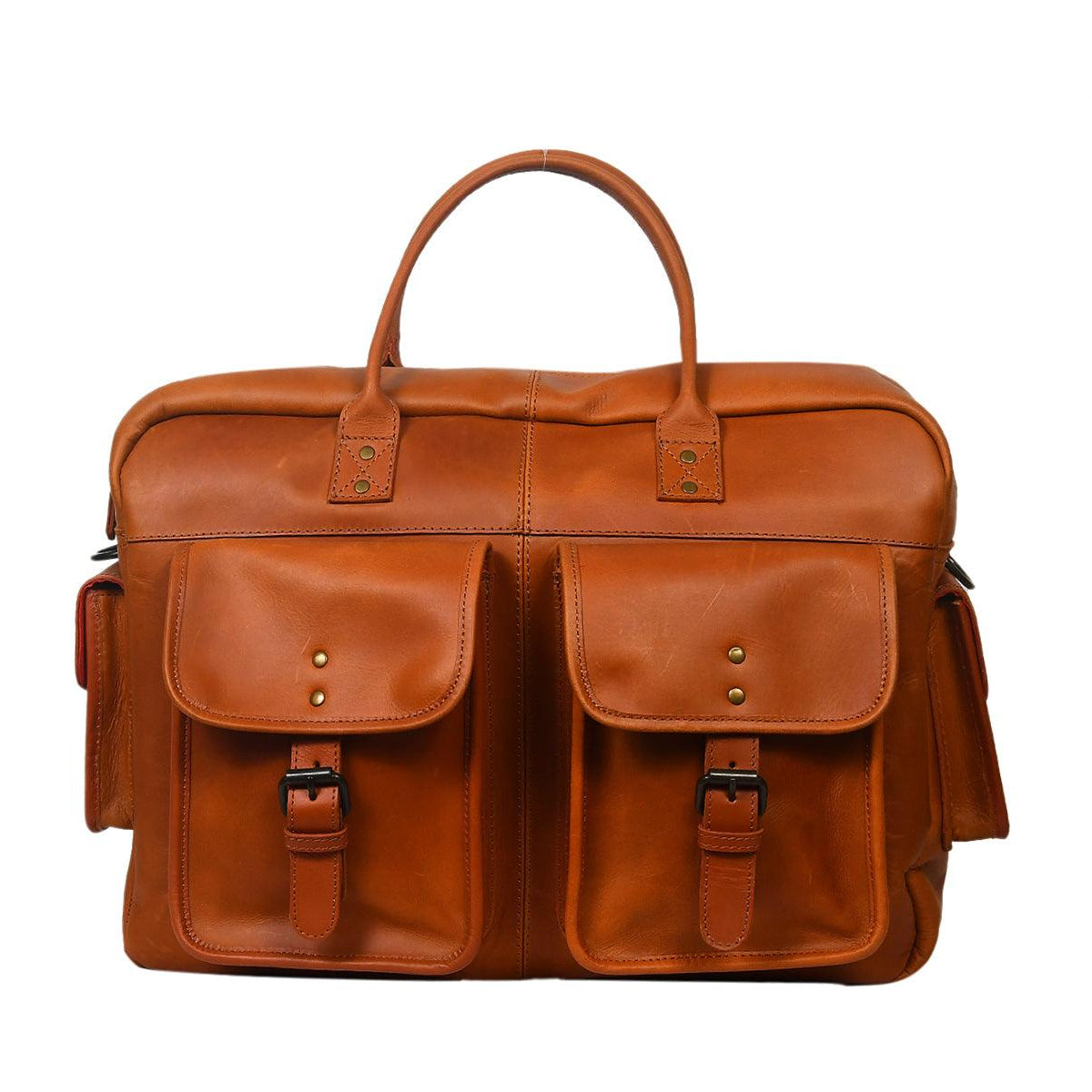 Unisex Leather Messenger & Travel Satchel Bag with Adjustable Shoulder Strap