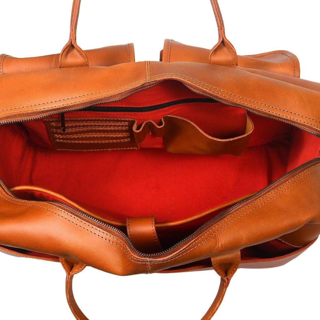 Unisex Leather Messenger & Travel Satchel Bag with Adjustable Shoulder Strap