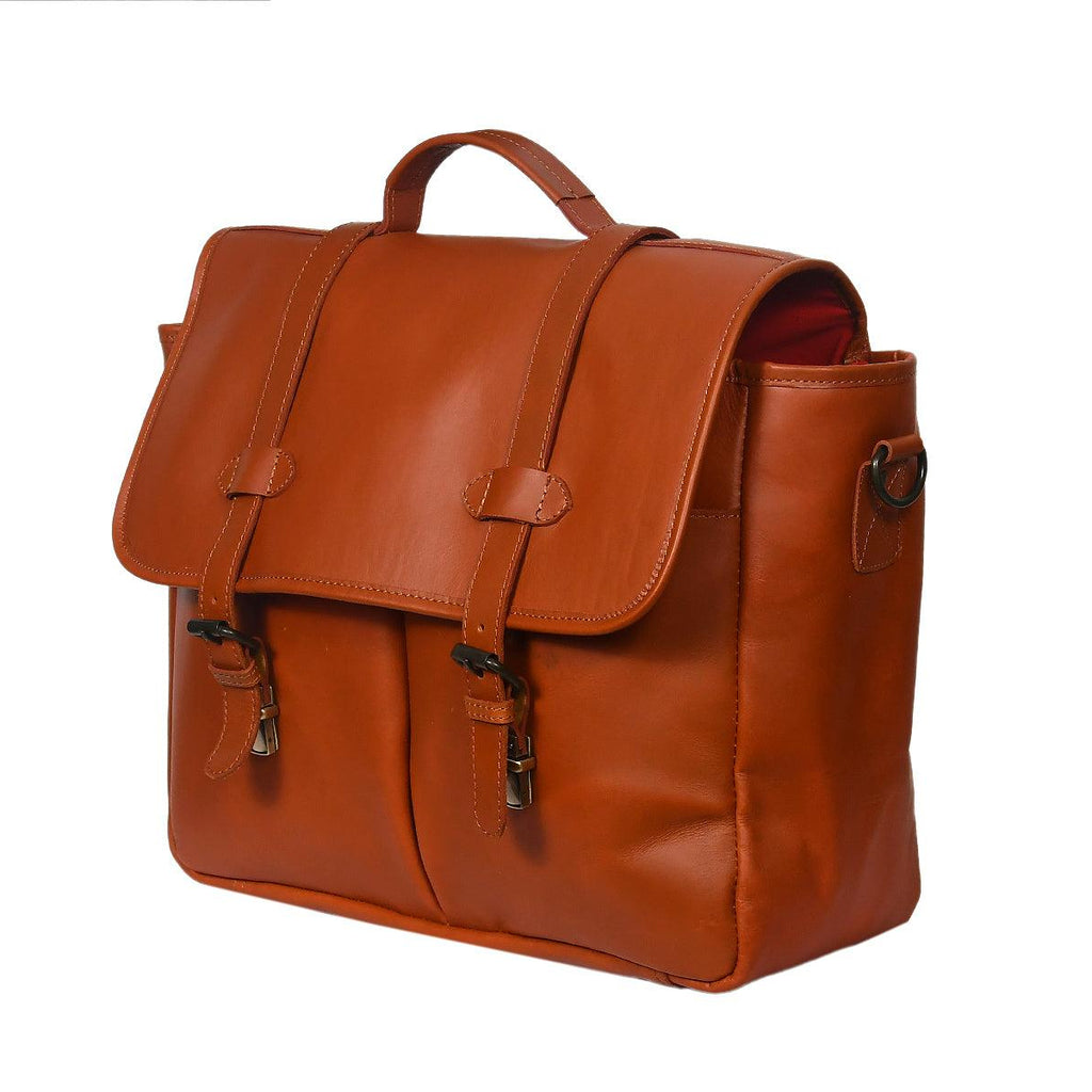 Premium Leather Satchel Sling Bag for Office & Everyday Use with Adjustable Strap