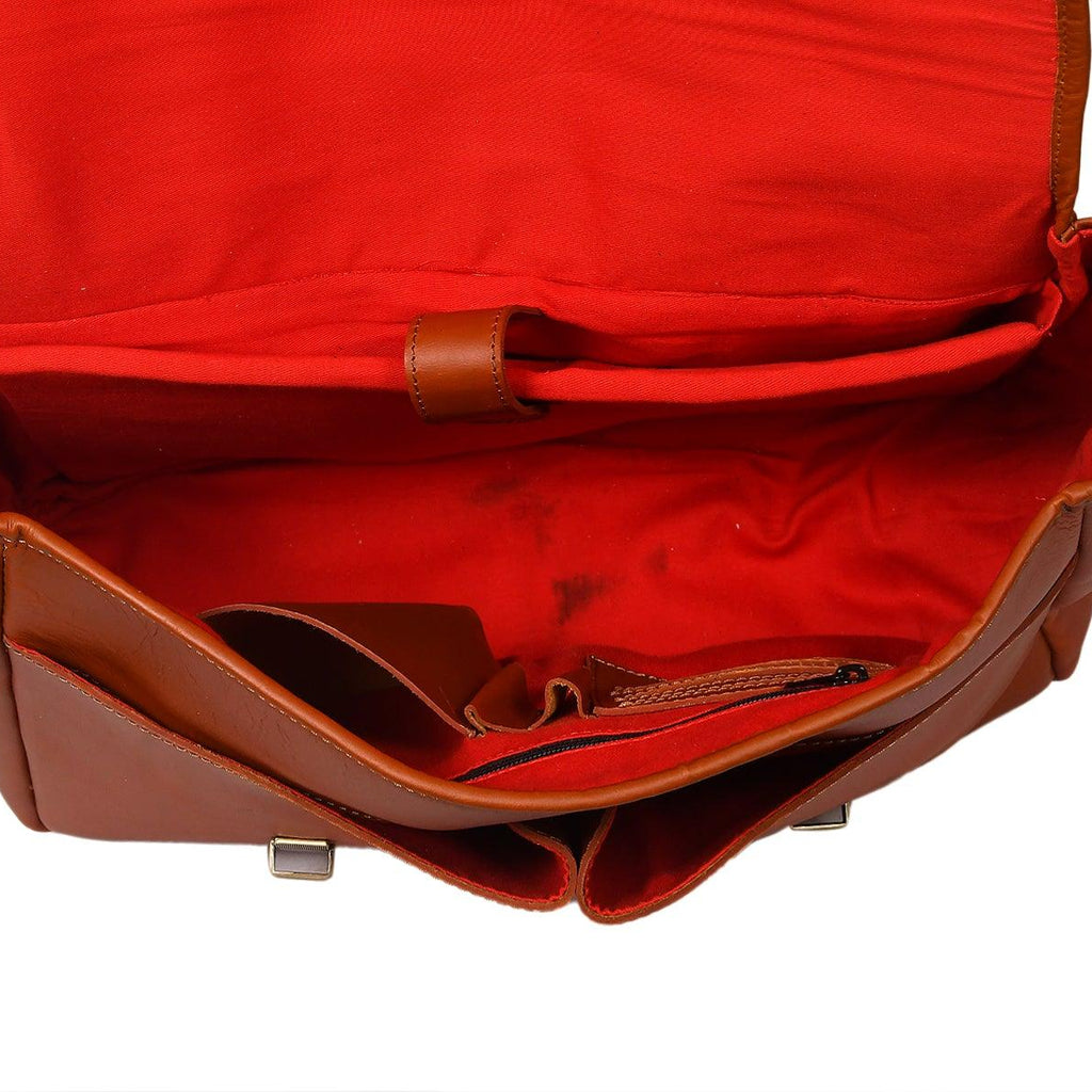 Premium Leather Satchel Sling Bag for Office & Everyday Use with Adjustable Strap