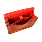 Premium Leather Laptop Messenger Bag with Dual Buckle Flap & Adjustable Strap