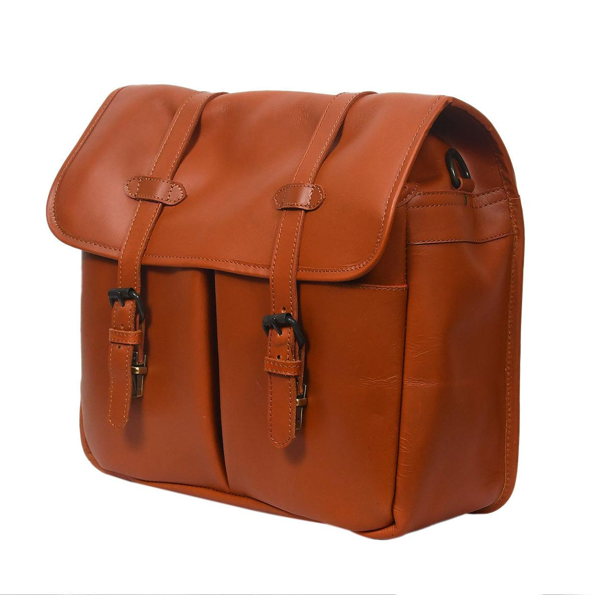 Premium Leather DSLR Camera Bag with Adjustable Strap & Padded Compartments